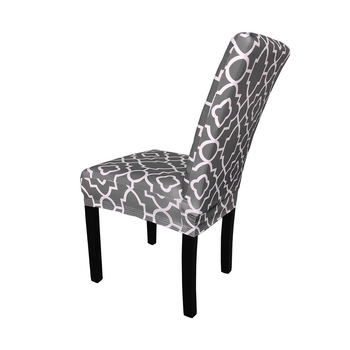 Short Spandex Geometric Patterned Printed Chair Cover - Design 12