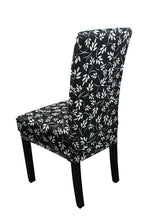 Short Spandex Floral Printed Chair Cover - Black (Design 2)
