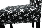 Short Spandex Floral Printed Chair Cover - Black (Design 2)