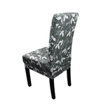 Short Spandex Floral Printed Chair Cover - Grey (Design 3)
