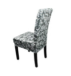 Short Spandex Floral Printed Chair Cover - Grey (Design 4)