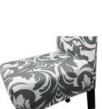 Short Spandex Floral Printed Chair Cover - Grey (Design 5)
