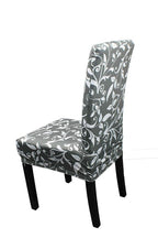 Short Spandex Floral Printed Chair Cover - Grey (Design 6)