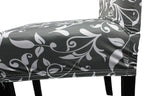 Short Spandex Floral Printed Chair Cover - Grey (Design 6)