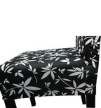 Short Spandex Floral Printed Chair Cover - Black (Design 7)