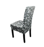 Short Spandex Floral Printed Chair Cover - Grey (Design 7)