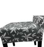 Short Spandex Floral Printed Chair Cover - Grey (Design 7)