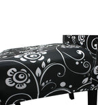Short Spandex Floral Printed Chair Cover - Black (Design 8)