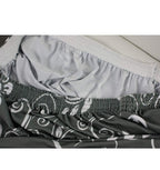 Short Spandex Floral Printed Chair Cover - Grey (Design 8)