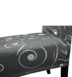 Short Spandex Floral Printed Chair Cover - Grey (Design 9)