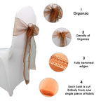 7" x 108" Organza Chair Sash - Chocolate