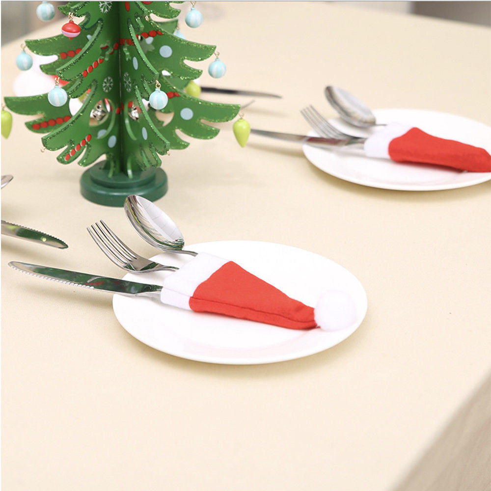 Santa Hats Cutlery Holder - 4pcs