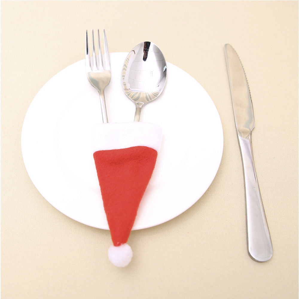 Santa Hats Cutlery Holder - 4pcs