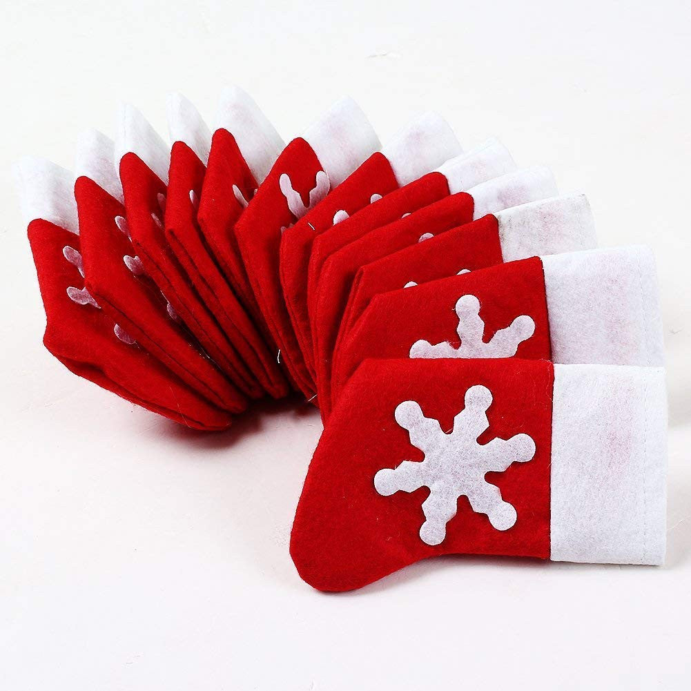 Christmas Stocking Cutlery Holder - 4pcs