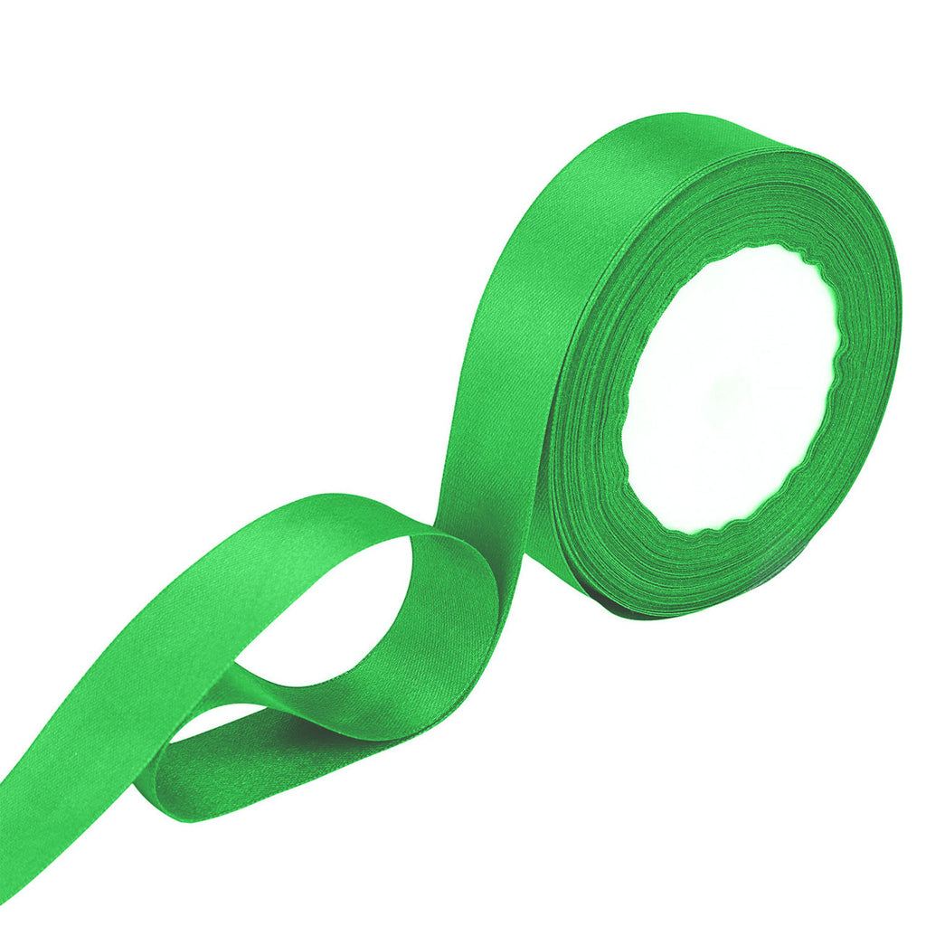 25m Double Sided Satin Ribbon - Classic Green