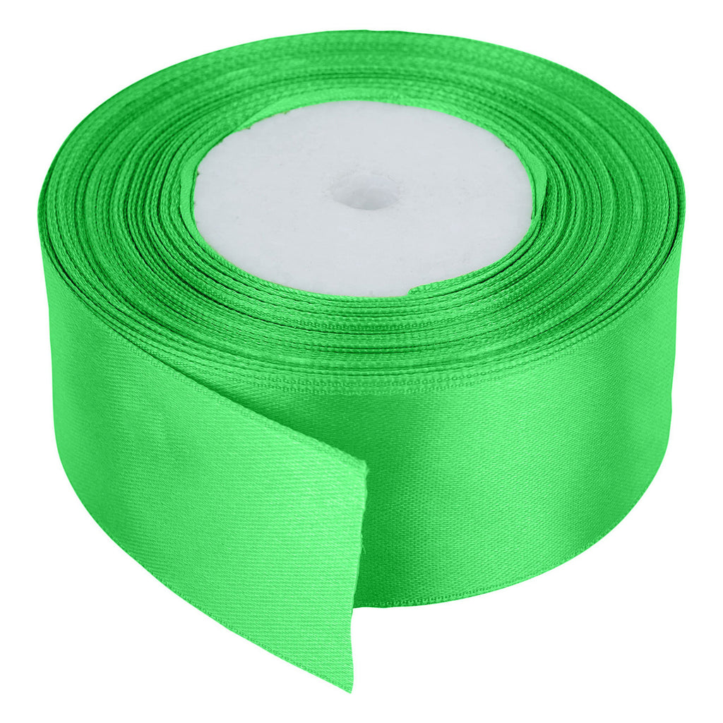 25m Double Sided Satin Ribbon - Classic Green