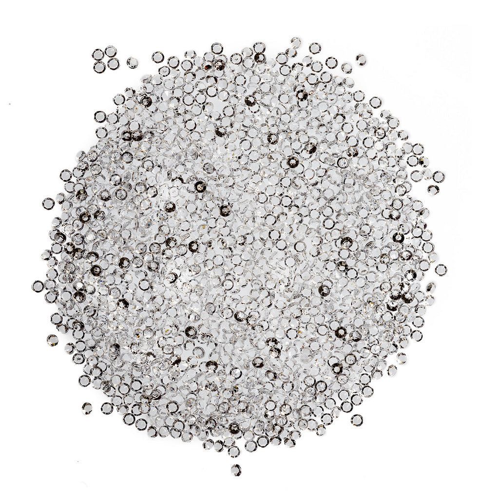 6000 Iridescent Table Scatter Acrylic Crystals, Mixed Sizes - Clear