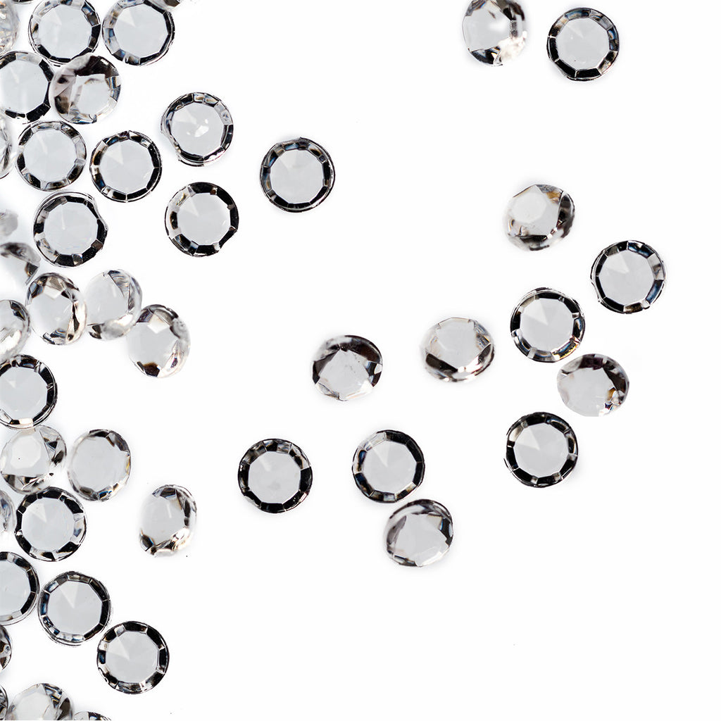 6000 Iridescent Table Scatter Acrylic Crystals, Mixed Sizes - Clear
