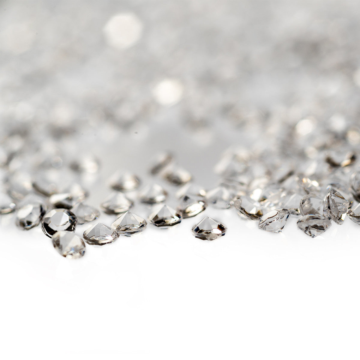 6000 Iridescent Table Scatter Acrylic Crystals, Mixed Sizes - Clear