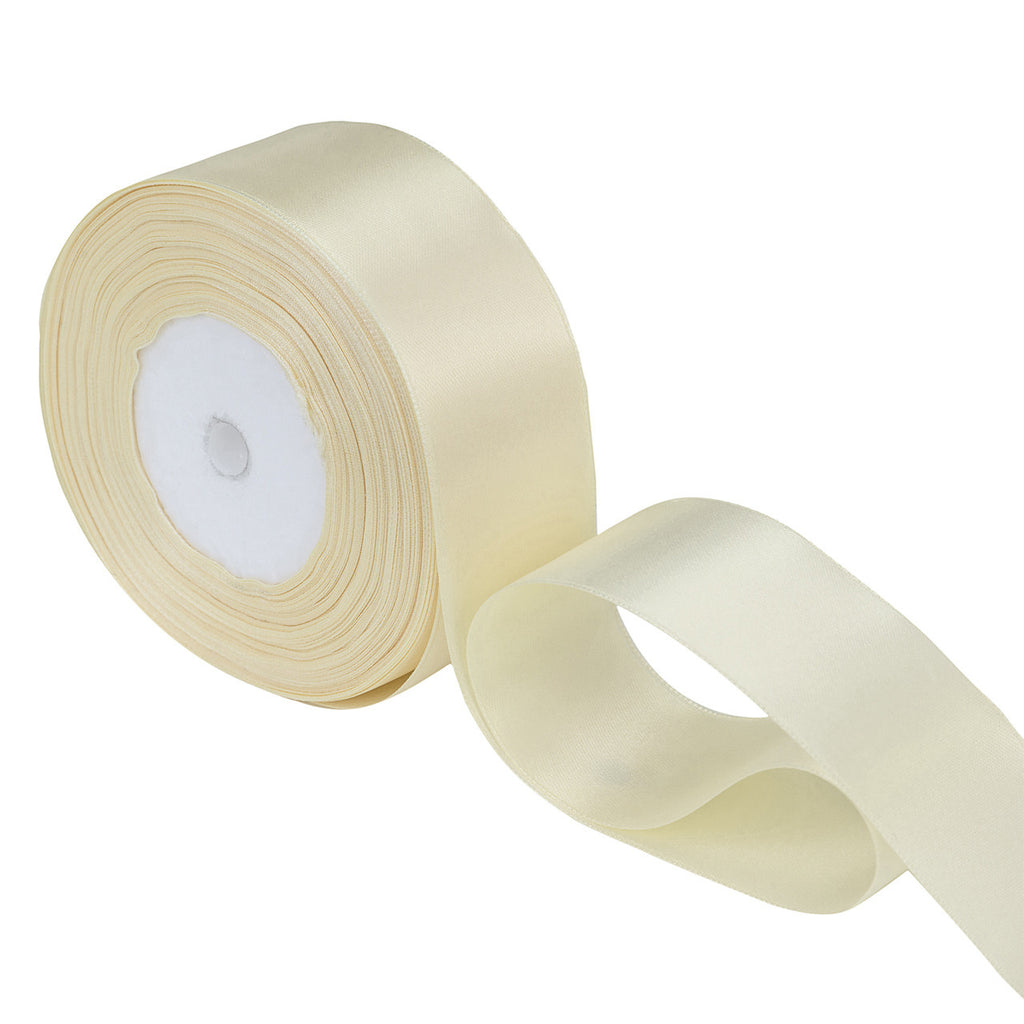 10m Double Sided Satin Ribbon - Cream