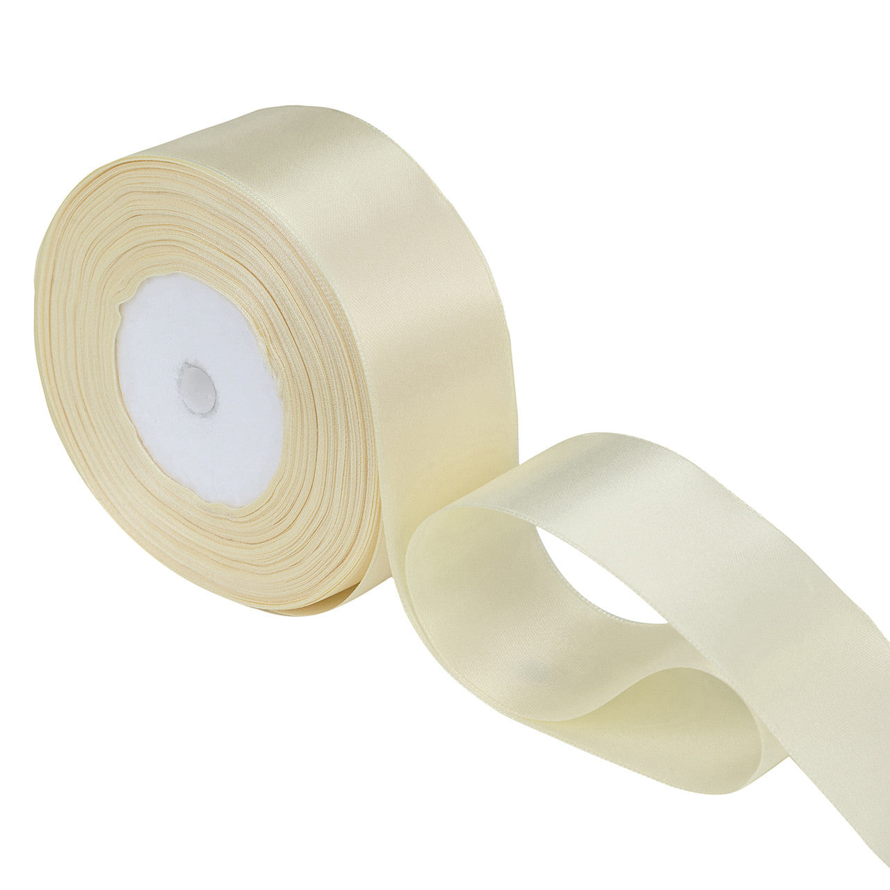 10m Double Sided Satin Ribbon - Cream