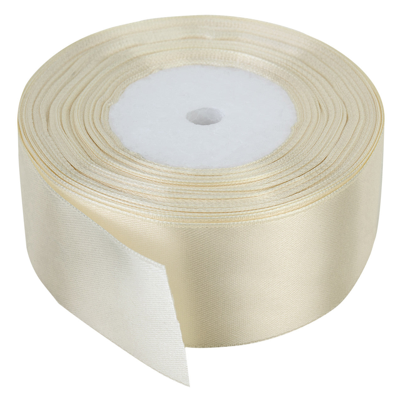 10m Double Sided Satin Ribbon - Cream
