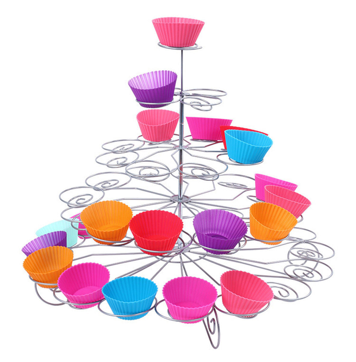 5-Tier Metal Tree Cupcake Stand with 41 Muffin Holder