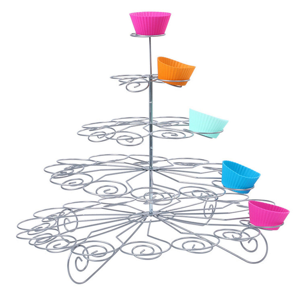 5-Tier Metal Tree Cupcake Stand with 41 Muffin Holder