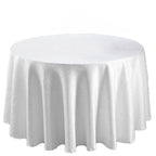 200GSM Round Damask Polyester Tablecloth - White