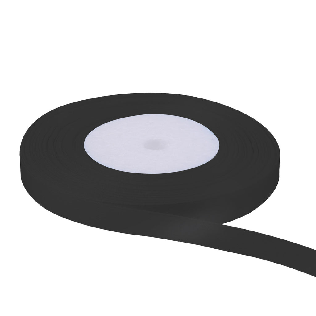 25m Double Sided Satin Ribbon - Black