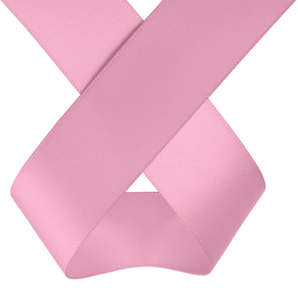 10m Double Sided Satin Ribbon - Baby Pink