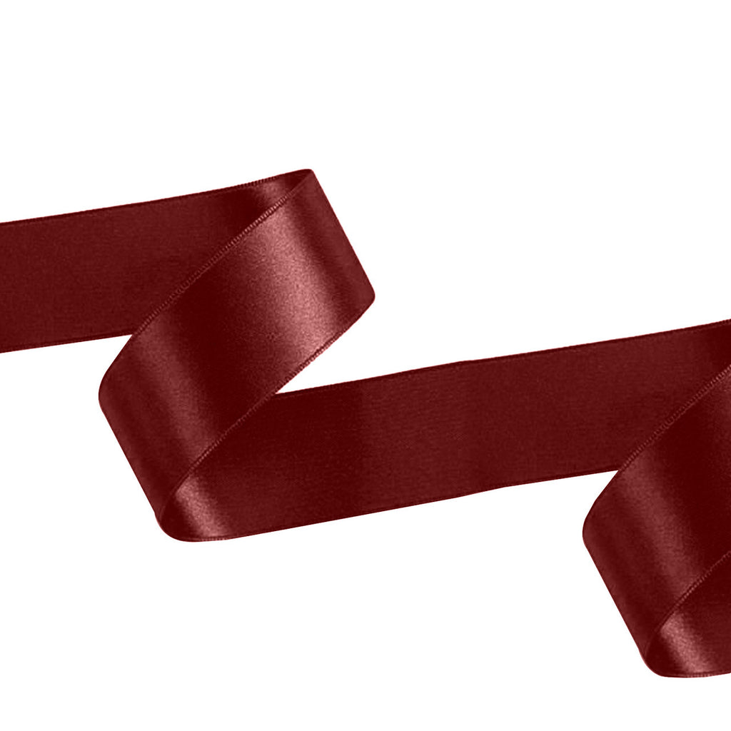 25m Double Sided Satin Ribbon - Burgundy