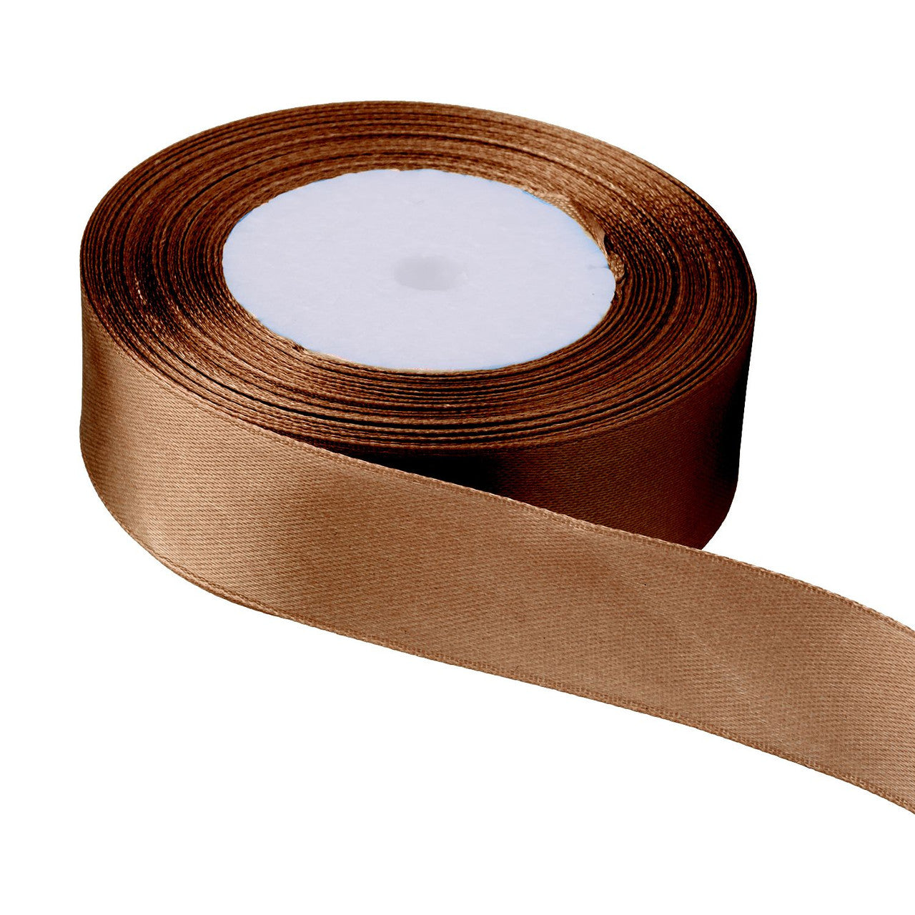 10m Double Sided Satin Ribbon - Brown