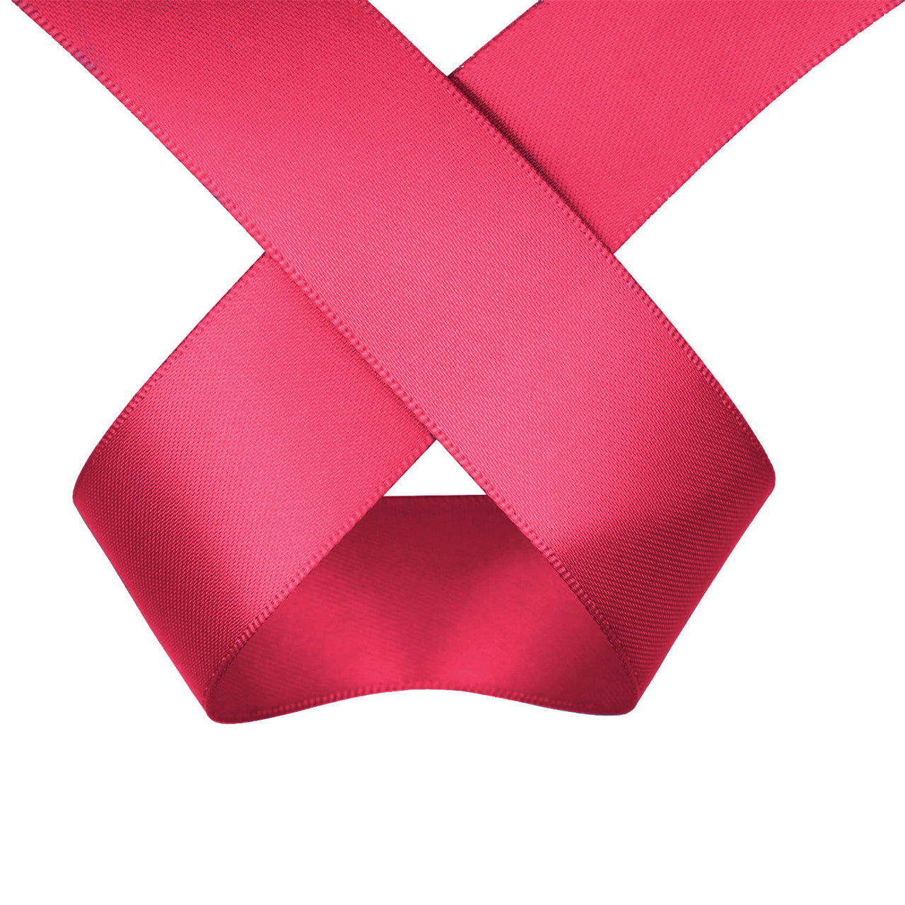 25m Double Sided Satin Ribbon - Hot Pink