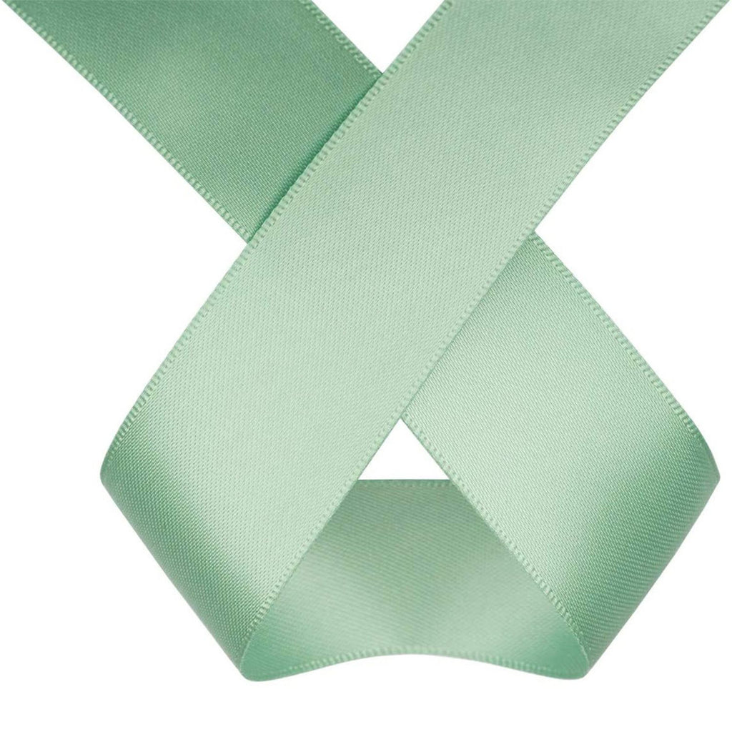 10m Double Sided Satin Ribbon - Mint Green