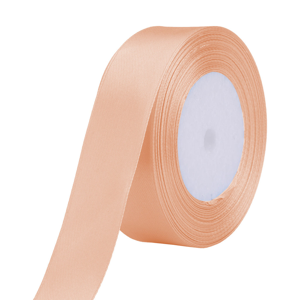 25m Double Sided Satin Ribbon - Peach