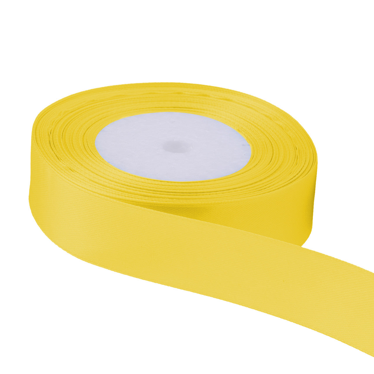 25m Double Sided Satin Ribbon - Yellow