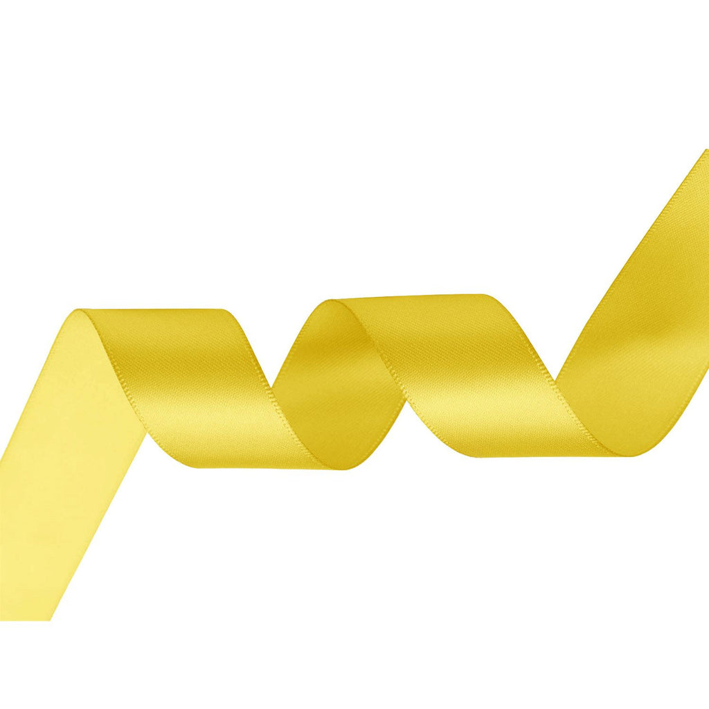 10m Double Sided Satin Ribbon - Yellow