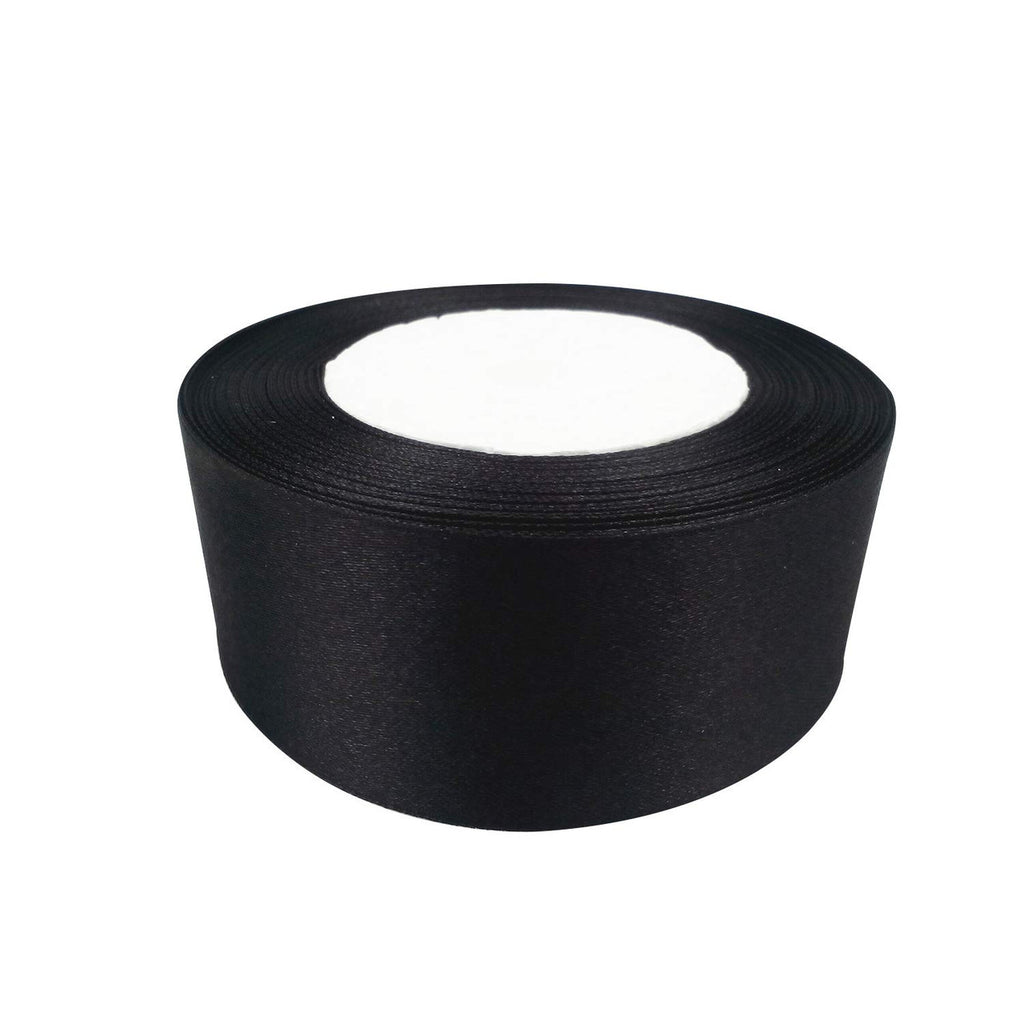 25m Double Sided Satin Ribbon - Black