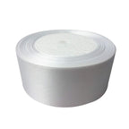 25m Double Sided Satin Ribbon - White