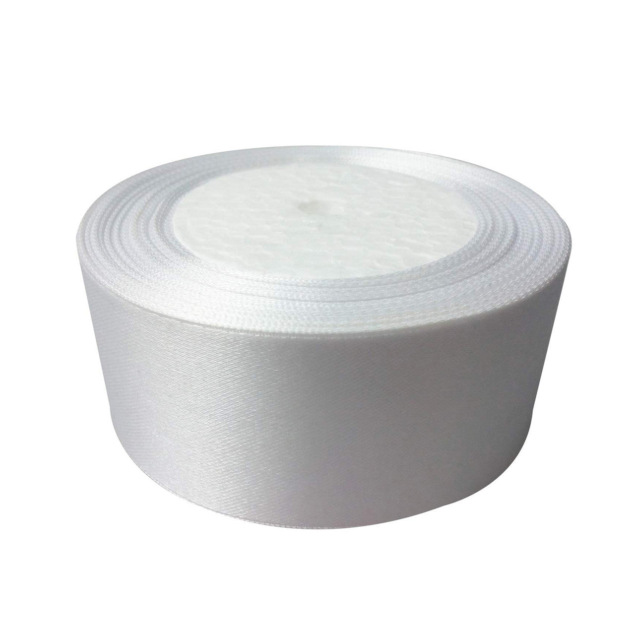 25m Double Sided Satin Ribbon - White