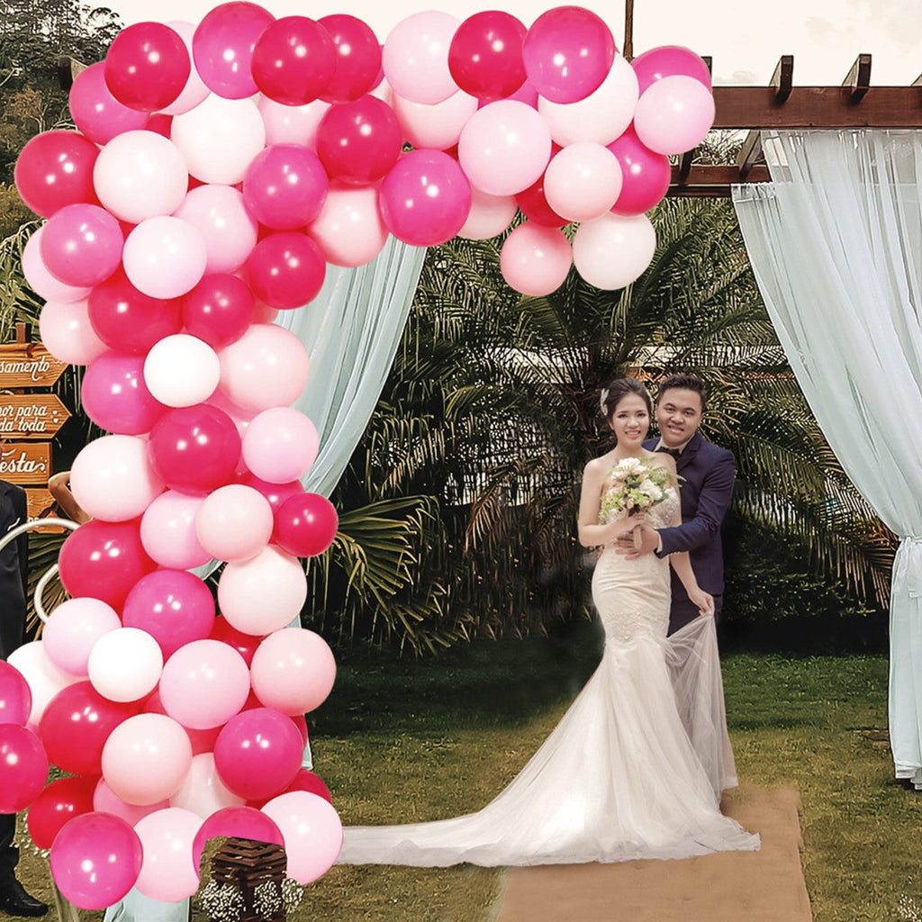 5m Latex Balloon Arch Kit - Rose Pink, Red, Orange, 90pcs