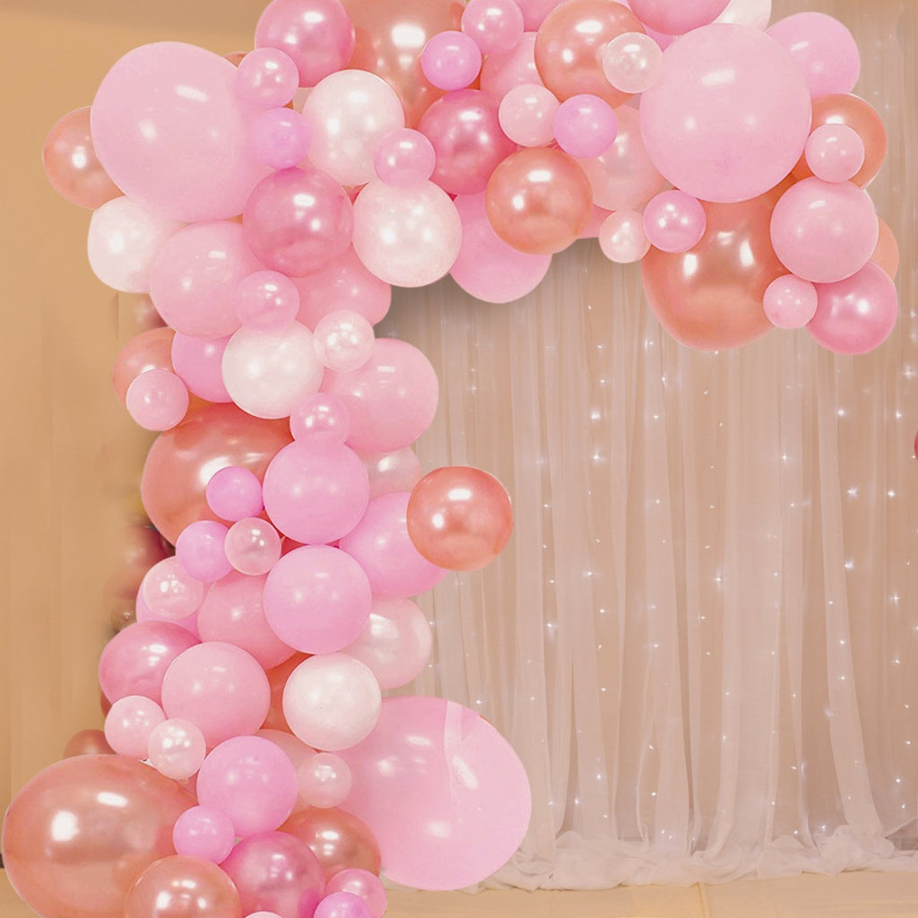 5m Latex Balloon Arch Kit - Baby Pink, White, 163pcs
