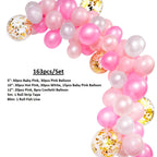 5m Latex Balloon Arch Kit - Baby Pink, Hot Pink, White, 163pcs