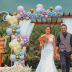 5m Latex Balloon Arch Kit - Assorted Pastels, Gold, 341pcs