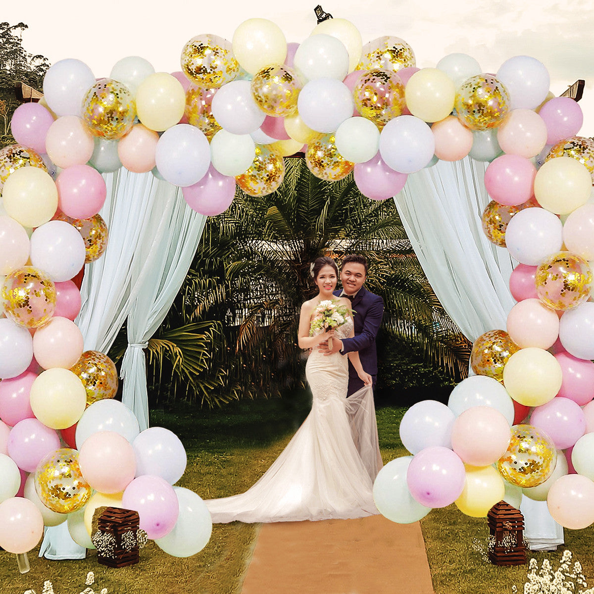5m Latex Balloon Arch Kit - Assorted Colours, 80pcs