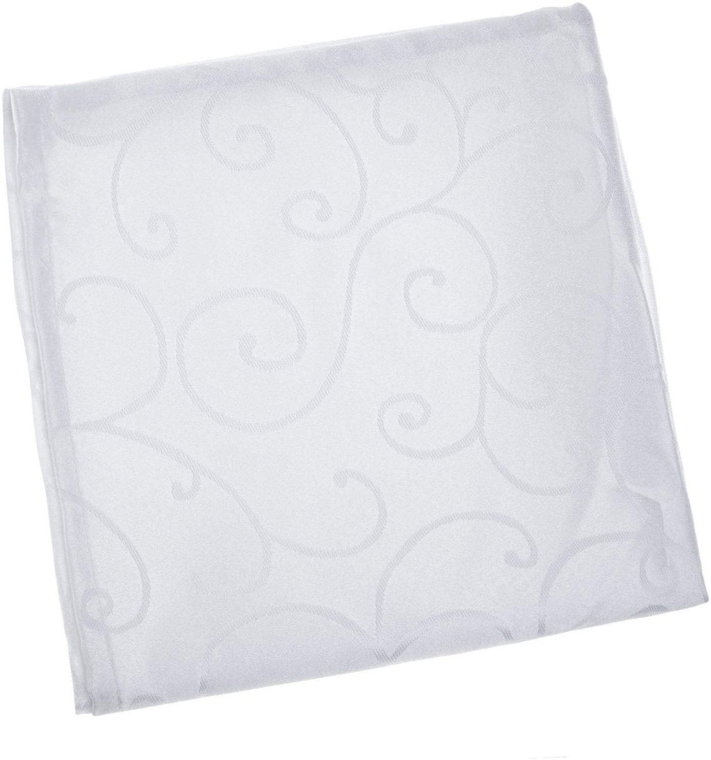 20" White Damask Polyester Table Napkin - White