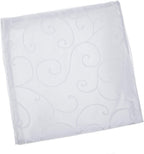 20" White Damask Polyester Table Napkin - White