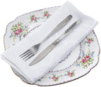 20" White Damask Polyester Table Napkin - White
