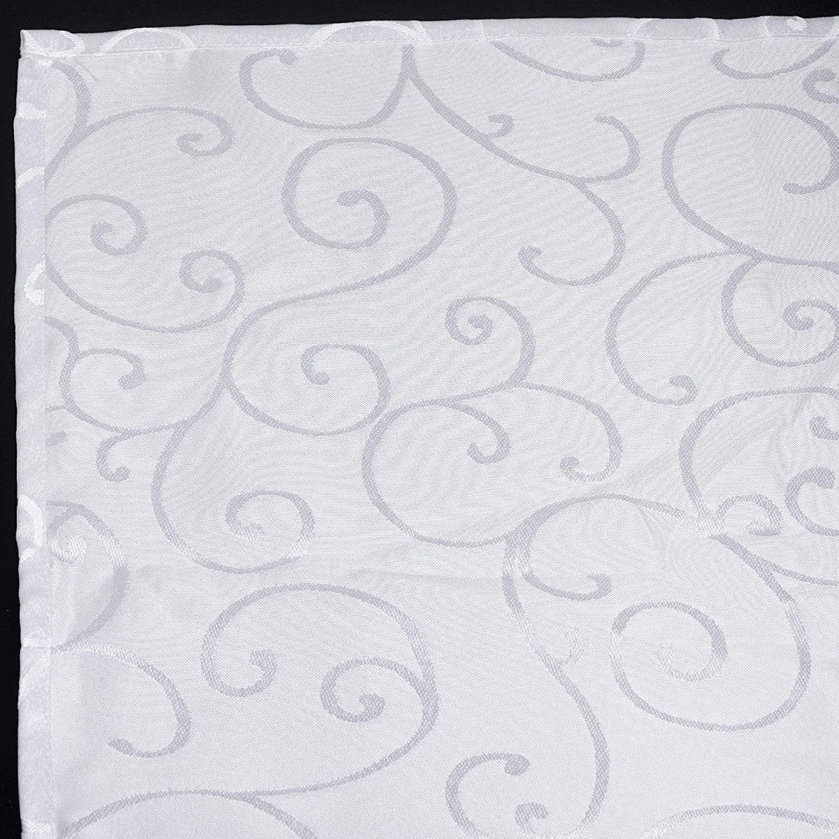 20" White Damask Polyester Table Napkin - White